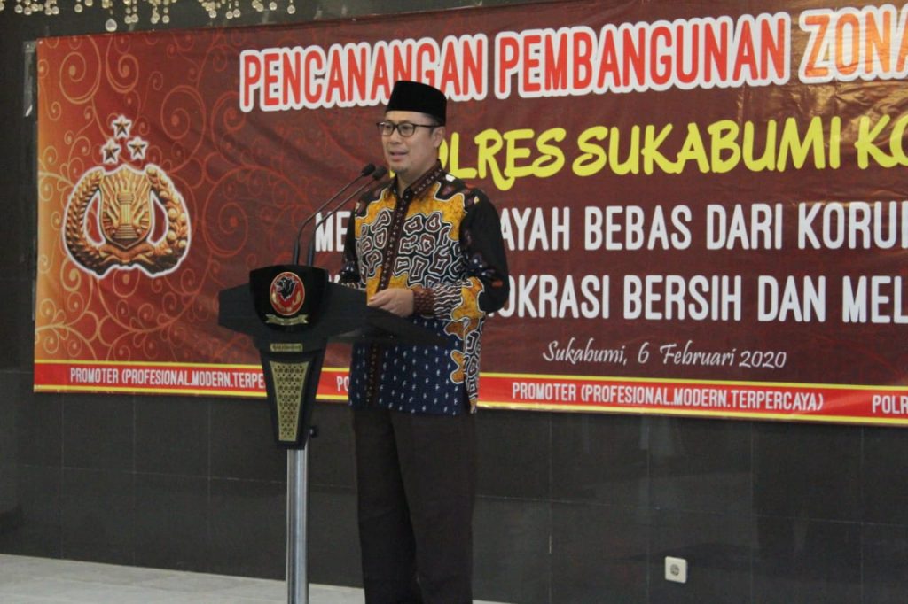 Sambutan Walikota Sukabumi saat Pencanangan Zona Integritas Polres Sukabumi Kota